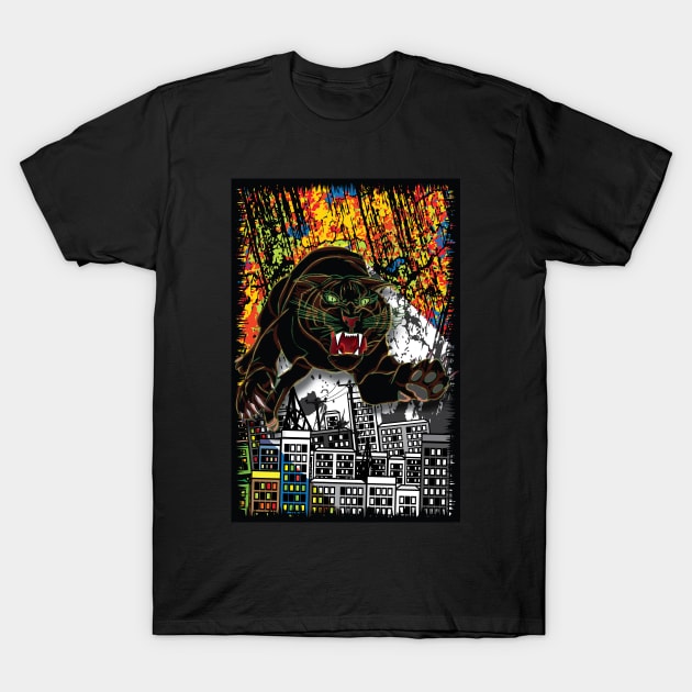 Black Tiger Leap T-Shirt by PolinaPo